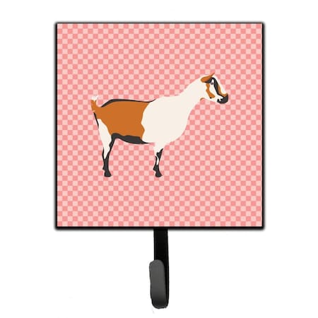 Carolines Treasures Alpine Goat Pink Check Leash or Key Holder BB7880SH4